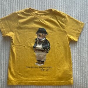 Ralph Lauren Kids Yellow Polo Bear Tee in Size 3